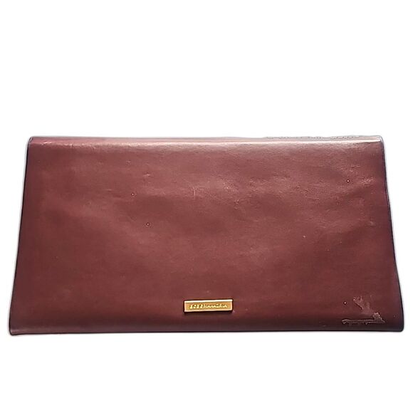 Clutch by BCBGMAXAZRIA  Burgundy Brown Croc Pattern - Picture 2 of 4